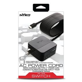 img 1 attached to 🔌 Nyko AC Power Cord - Dock Compatible 6.5 Feet, 15V 2.6A, USB-C Power Cord for Nintendo Switch