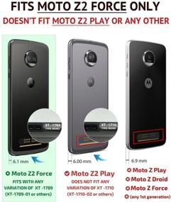 img 3 attached to Motorola Moto Z2 Force Protective Bumper Case Cover with Moto Mods Compatibility - Matte Black & Clear