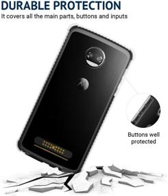 img 1 attached to Motorola Moto Z2 Force Protective Bumper Case Cover with Moto Mods Compatibility - Matte Black & Clear
