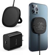 🔌 iphone 13 magnetic wireless charger - mag charging with 20w usb-c fast wall plug | compatible with iphone 13/13 pro/13 pro max/13 mini/12/12 mini/12 pro/12 pro max/airpods pro | black logo