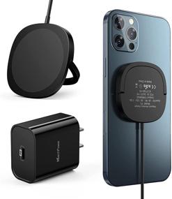 img 4 attached to 🔌 iPhone 13 Magnetic Wireless Charger - Mag Charging with 20W USB-C Fast Wall Plug | Compatible with iPhone 13/13 Pro/13 Pro Max/13 Mini/12/12 Mini/12 Pro/12 Pro Max/AirPods Pro | Black