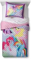 🦄 colorful and cozy: hasbro my little pony the movie twin/full quilt and sham logo