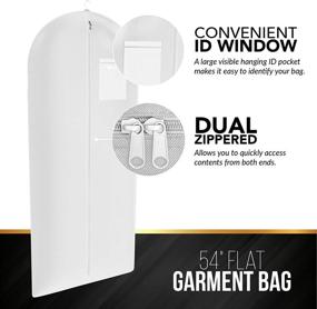 img 3 attached to 👗 Premium White Suit, Dress and Gown Garment Travel Bags 5 Pack - 54x24 Inches - Large Window: Ultimate Protection for Your Elegant Attire