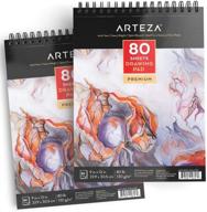 arteza 9x12 drawing pad: pack of 2, spiral bound artist drawing books with 160 sheets of acid-free sketch paper (80lb/130g) - ideal for adults & teens logo