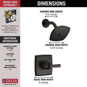 img 2 attached to 🚿 Delta T14264-BL Ashlyn Monitor 14 Series Shower Trim Only, Matte Black (Rough Not Included)