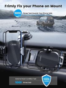 img 1 attached to 📱 【Military-Grade】 Car Phone Holder Mount: Ultra-Stable & Easy Clamp for iPhone 13/12 & All Phones - Dashboard, Vent & Windshield Compatible