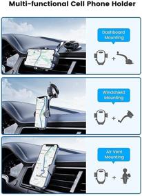 img 3 attached to 📱 【Military-Grade】 Car Phone Holder Mount: Ultra-Stable & Easy Clamp for iPhone 13/12 & All Phones - Dashboard, Vent & Windshield Compatible