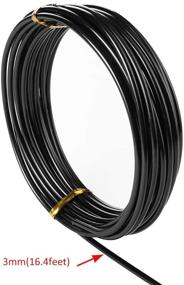 img 3 attached to 🔲 3mm Thick Black Aluminum Craft Wire, 16.4 Feet - Bendable Metal Wire for DIY Crafts Making