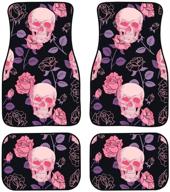 cozeyat floral skull print car floor mats for front and back logo