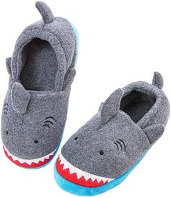 img 3 attached to 🦁 Boys' Non-Skid Fleece Little Animal Slippers Shoes