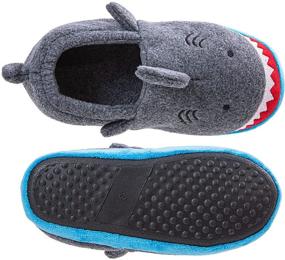 img 1 attached to 🦁 Boys' Non-Skid Fleece Little Animal Slippers Shoes