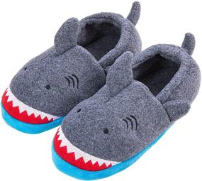 img 4 attached to 🦁 Boys' Non-Skid Fleece Little Animal Slippers Shoes