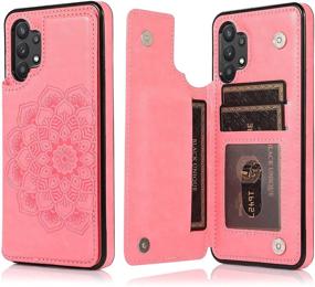 img 4 attached to Acxlife Galaxy A32 5G Case A32 5G Card Holder Wallet Protective Cover With Card Slot And Slim Purse Leather Case For Samsung A32 (Pink)