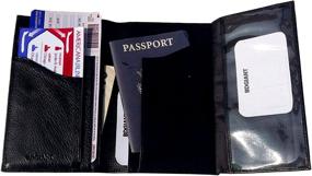 img 1 attached to Leather Passport Organizer Wallets Women Black