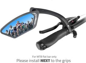 img 1 attached to 🚲 Venzo Bicycle Bike Handlebar Mount Mirror - Blue or Silver lens, Anti-Glare Glass, Crystal Clear Rear View - Mountain or Road Bike Cycling