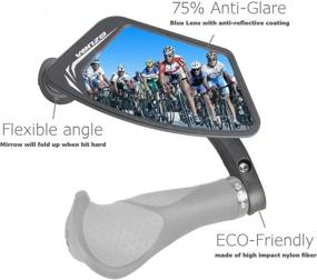 img 2 attached to 🚲 Venzo Bicycle Bike Handlebar Mount Mirror - Blue or Silver lens, Anti-Glare Glass, Crystal Clear Rear View - Mountain or Road Bike Cycling