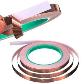 img 3 attached to 3-Pack Copper Foil Tape Set with Conductive Adhesive - Ideal for EMI Shielding, Paper Circuits, Electrical Repairs, Grounding - Includes 3 Sizes (6/8/10mm)