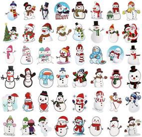 img 2 attached to Рождественские наклейки для конвертов 50PCS Merry Christmas Decorations Cartoon Santa Graffiti Vinyl Waterproof Decals Подростки Взрослые Подарки Ноутбук Офисные автомобили Hydro Flasks Скрапбукинг Ремесла (Рождественский снеговик)