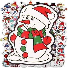 img 1 attached to Рождественские наклейки для конвертов 50PCS Merry Christmas Decorations Cartoon Santa Graffiti Vinyl Waterproof Decals Подростки Взрослые Подарки Ноутбук Офисные автомобили Hydro Flasks Скрапбукинг Ремесла (Рождественский снеговик)