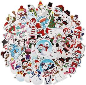 img 3 attached to Рождественские наклейки для конвертов 50PCS Merry Christmas Decorations Cartoon Santa Graffiti Vinyl Waterproof Decals Подростки Взрослые Подарки Ноутбук Офисные автомобили Hydro Flasks Скрапбукинг Ремесла (Рождественский снеговик)