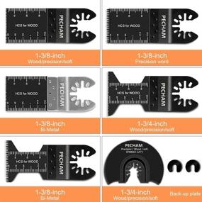 img 2 attached to 🔪 24PCS Universal Wood Metal Oscillating Multitool Quick Release Saw Blades for Porter Cable Black & Decker Rockwell Ridgid Ryobi Milwaukee Chicago Craftsman - PECHAM