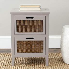 img 4 attached to Safavieh American Homes Collection Jonah Gray Two-Drawer End Table