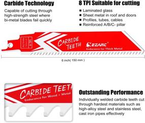 img 3 attached to 💪 EZARC R678HM Endurance 6-Inch Carbide Reciprocating Saw Blade for Thick Metal, Cast Iron, and Alloy Steel – 8TPI, Pack of 3