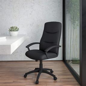 img 4 attached to 🪑 Optimized Search: Flash Furniture High Back Black Fabric Executive Swivel Office Chair - Two Line Horizontal Stitched Back and Arms