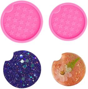 img 4 attached to 🚗 2PCS Car Coaster Molds: Round Silicone Mold for DIY Epoxy, Resin, Polymer Clay & Decoration Craft