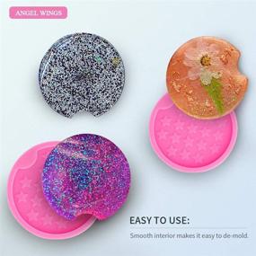 img 1 attached to 🚗 2PCS Car Coaster Molds: Round Silicone Mold for DIY Epoxy, Resin, Polymer Clay & Decoration Craft