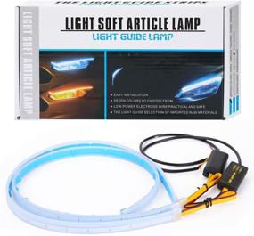 img 4 attached to 🚘 Optimized CoCsmart Flexible Car LED Light Strip: Dual Color 2 Pcs, 24 Inches DRL LED Headlight Surface Strip Tube Light for Daytime Running - White & Amber, Waterproof Switchback Sequential Lamp Turn Signal Light