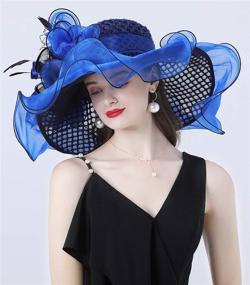 img 2 attached to ELLYDOOR Kentucky Organza Wedding Fascinator Women's Accessories