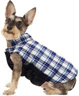 🐶 droolingdog dog plaid coat: stylish and warm clothes for small dogs in cold weather логотип