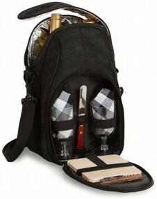 img 1 attached to 🧺 Thermal Insulated Picnic Plus Brava Wine & Cheese Set with Glasses and Cheese Board - Holds 2 Bottles