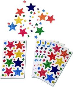 img 2 attached to Guzon 680 Pieces Laser Shiny Sparkle Star Stickers: Assorted Size Glitter Reward Labels for Kids, Self Adhesive, 20 Sheets