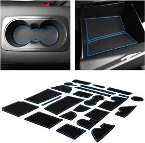 img 4 attached to 🚘 Ford Escape 2017-2019 CupHolderHero Premium Custom Non-Slip Interior Accessories: Anti Dust Cup Holder Inserts, Center Console Liner Mats, Door Pocket Liners - 23-pc Set with Blue Trim