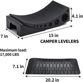 img 2 attached to 🚐 Homeon Wheels Camper Leveler: Ultimate RV Leveling Block with Curved Ramp, Chock, Mat and Level - Efficiently Level up Your Travel Trailer - Up to 17,500LBS (1 Pack) Black
