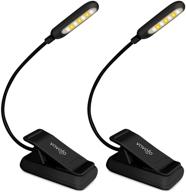 📚 vavofo clip on rechargeable reading light - 2 pack black: 7 leds, 3 color temperatures, 9 brightness levels - ideal book lights for bedtime reading with power indicator - perfect for bookworms логотип