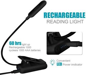 img 1 attached to 📚 VAVOFO Clip On Rechargeable Reading Light - 2 Pack Black: 7 LEDs, 3 Color Temperatures, 9 Brightness Levels - Ideal Book Lights for Bedtime Reading with Power Indicator - Perfect for Bookworms