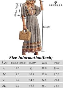 img 2 attached to 👗 KIRUNDO Women's Bohemia Pleated Dress with Sleeves - Fashionable Clothing for Women