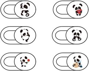 img 4 attached to 🐼 Olyre Webcam Cover Slide: Ultra-Thin Camera Cover to Protect Your Privacy - Cartoon Panda Series 1 (6 Pack)
