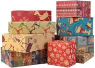 eco-friendly christmas wrapping paper: 10-pack of recycled kraft paper, 70x50cm folded sheets with free gift tags logo
