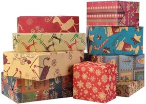 img 4 attached to Eco-Friendly Christmas Wrapping Paper: 10-Pack of Recycled Kraft Paper, 70x50CM Folded Sheets with Free Gift Tags