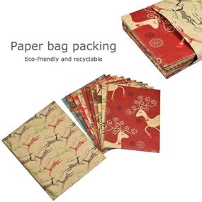 img 3 attached to Eco-Friendly Christmas Wrapping Paper: 10-Pack of Recycled Kraft Paper, 70x50CM Folded Sheets with Free Gift Tags