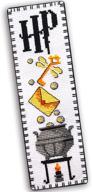 🧙 harry potter cauldron counted cross-stitch bookmark kit - hand embroidery set with pattern design logo