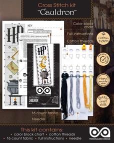 img 2 attached to 🧙 Harry Potter Cauldron Counted Cross-Stitch Bookmark Kit - Hand Embroidery Set with Pattern Design