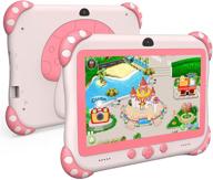 7-inch kids tablet with android os - wifi, bluetooth, dual camera - educational games - 32gb rom - parental control - pink logo