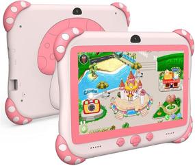 img 4 attached to 7-Inch Kids Tablet with Android OS - WiFi, Bluetooth, Dual Camera - Educational Games - 32GB ROM - Parental Control - Pink