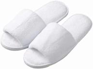 🔹 velvet open toe slippers - 5 pairs with travel bags - one size fits most men and women for spa, party guest, hotel and travel - washable & non-disposable logo