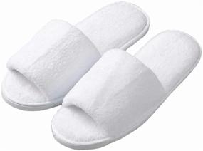 img 4 attached to 🔹 Velvet Open Toe Slippers - 5 Pairs with Travel Bags - One Size Fits Most Men and Women for Spa, Party Guest, Hotel and Travel - Washable & Non-Disposable